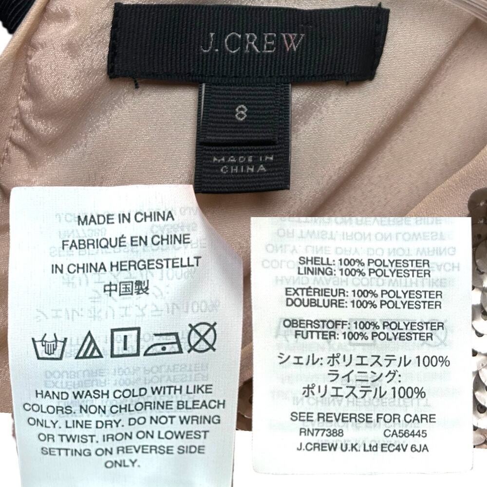 J. Crew - Women's Rose Gold Sequin Crop Top, Back Bow Ties - Gold, Black, Size 8 - Picture 4 of 13